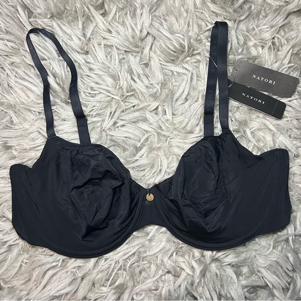 NEW Natori Pure Luxe Balconette black bra size 36D - Picture 2 of 8